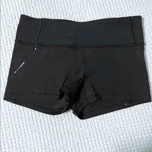 Black size 10 lululemon spandex shorts.